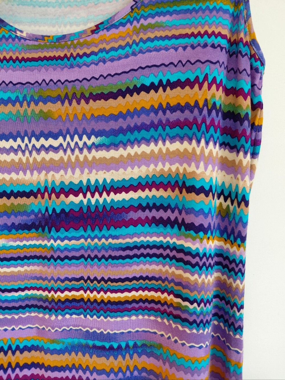 Calvin Klein Zig Zag Sleeveless Dress Medium - Picture 3 of 5